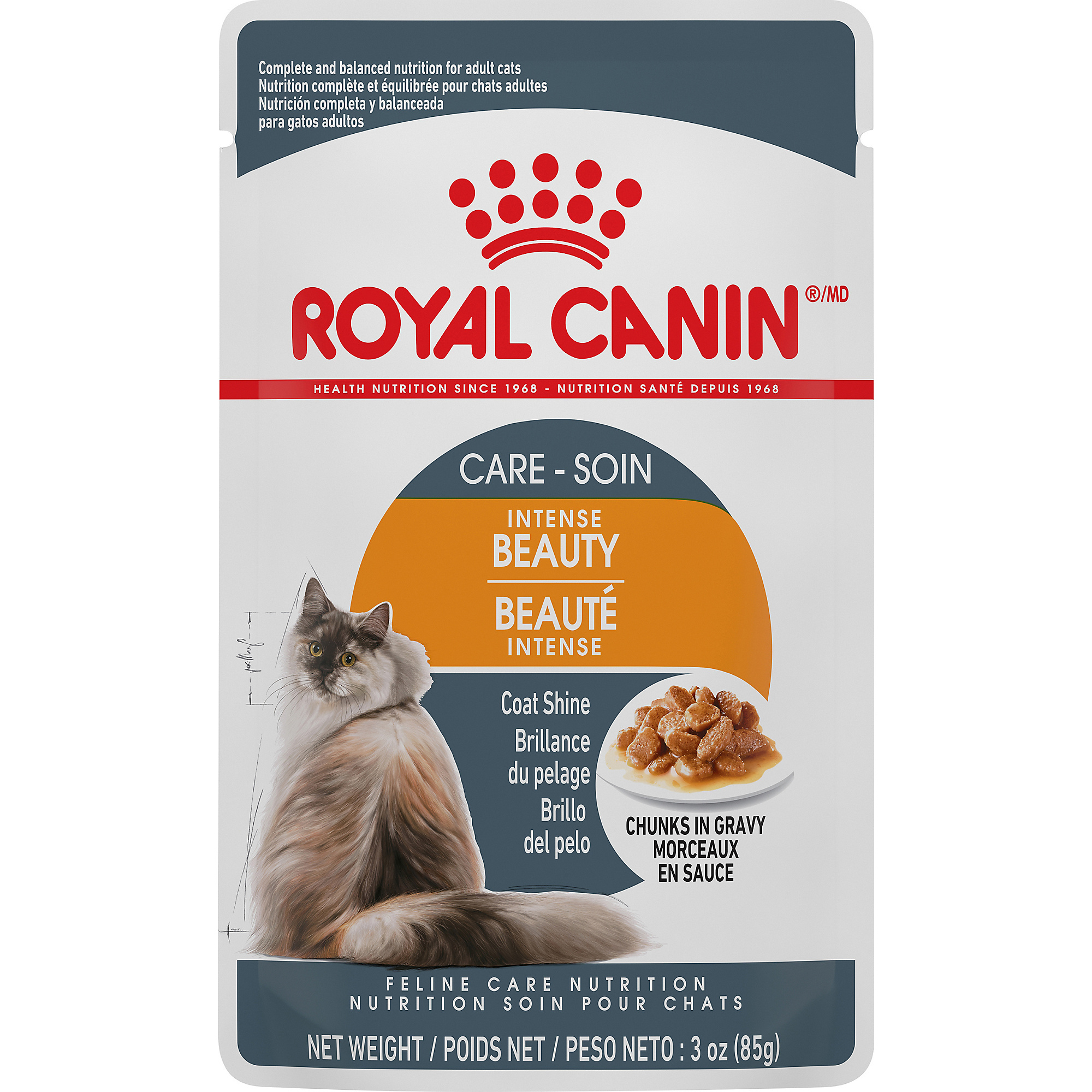 Royal Canin Nutrition Soin Pour Chats Beaute Intense Fines Tranches En Sauce Nourriture Sachet Pour Chats Boutiques D Animaux Chico